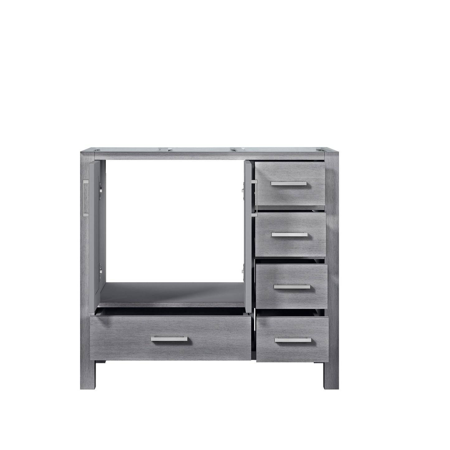 Jacques 36" Distressed Grey Vanity Cabinet Only - Left Version
