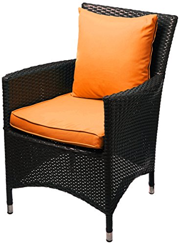 Modway Convene Wicker Rattan Outdoor Patio Dining Armchairs with Cushions in Espresso