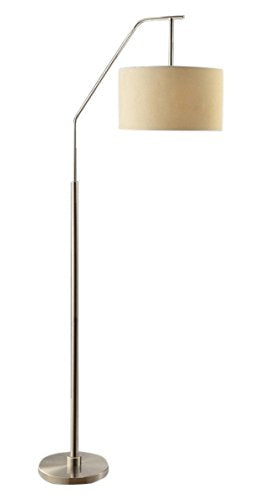 Crestview Collection 384309 Dinsmore Floor Lamp, Cream, Nickel/Brushed Nickel