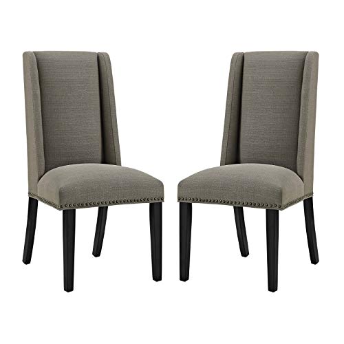 Modway Baron Modern Tall Back Wood Upholstered Fabric Parsons Kitchen and Dining Room Chair