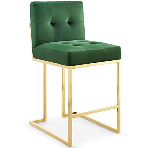 Modway Privy Stainless Steel Performance Velvet Bar Stool