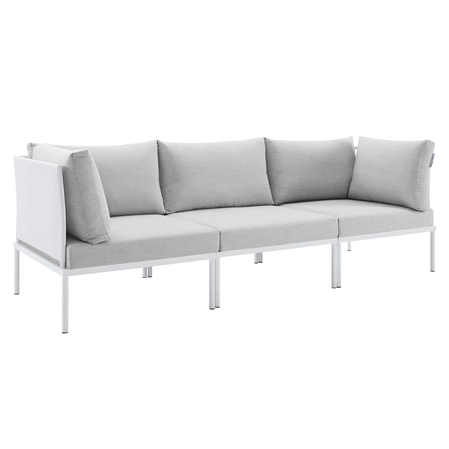 Modway EEI-4967-WHI-GRY Harmony Sunbrella White Gray Outdoor Patio Aluminum Sofa