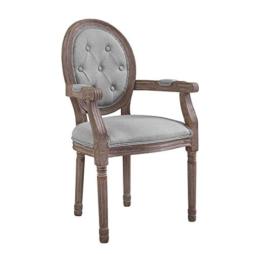 Modway Arise Vintage French Weathered Wood Dining Side Chair in Beige