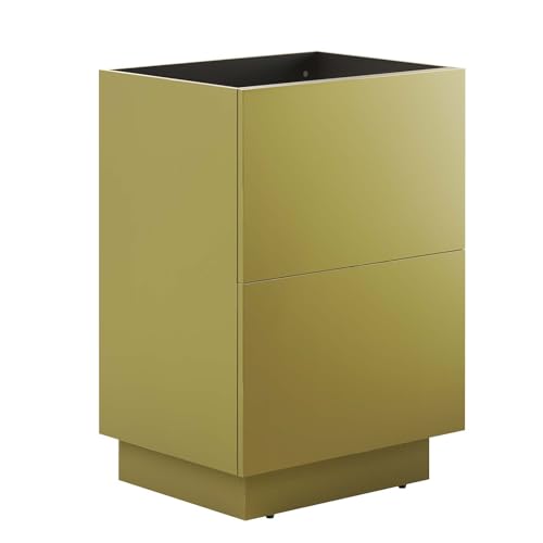 Quantum Modern Bathroom Vanity in Gold-Sink Basin Not Included