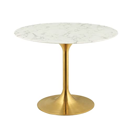 Modway Lippa Mid-Century ModernRound Artificial Marble Side Table