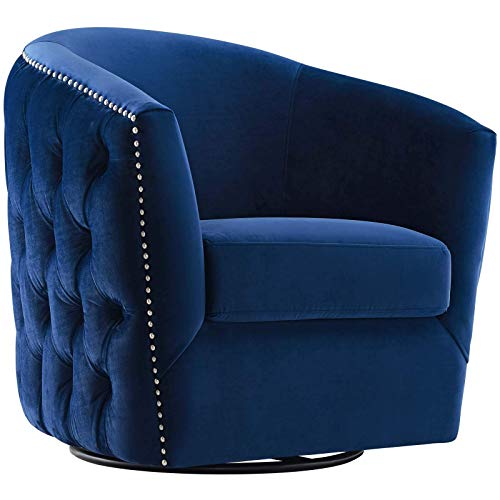 Modway Rogue Performance Velvet Barrel Back Accent Lounge Swivel Chair