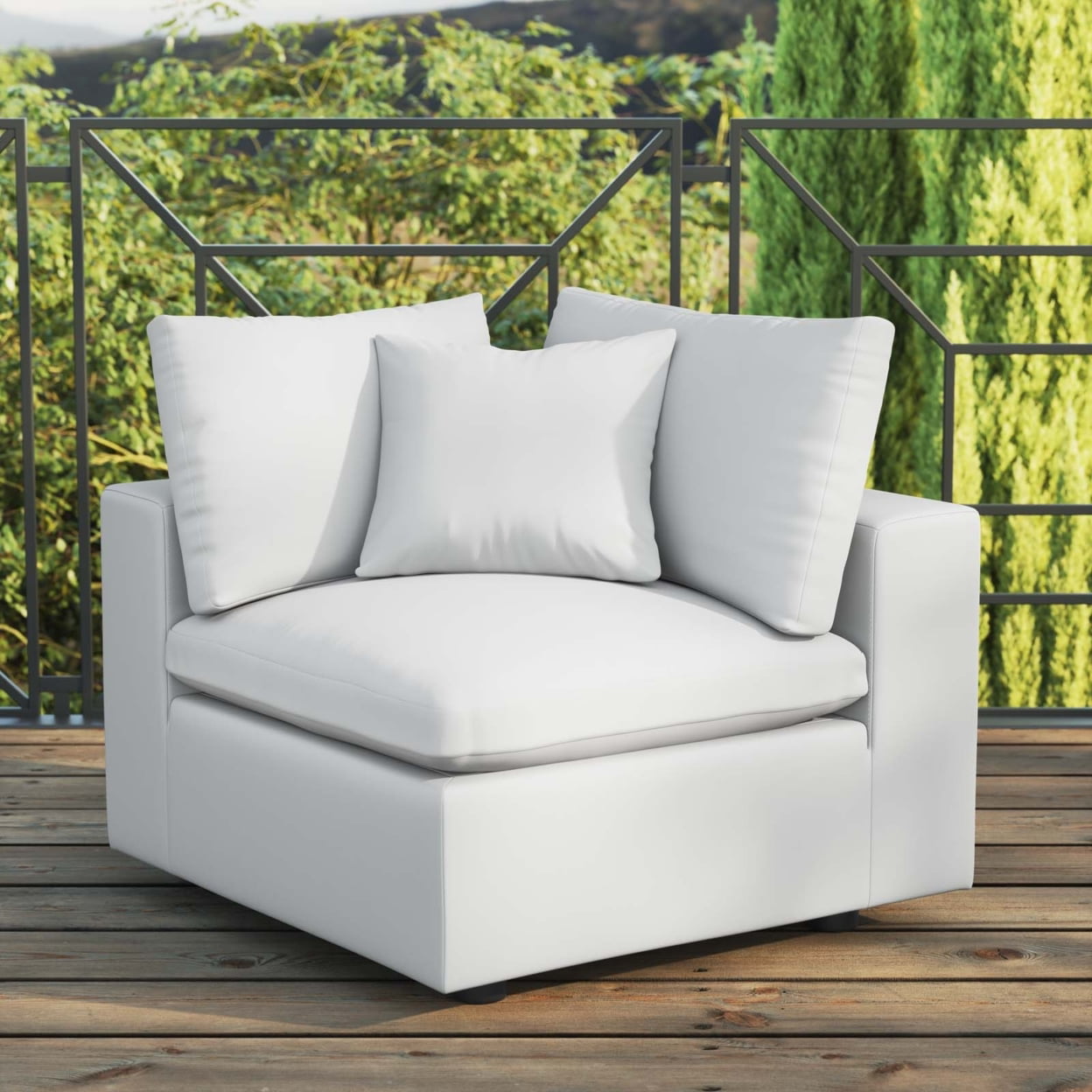 Commix Overstuffed Outdoor Patio Corner Chair-EEI-4904