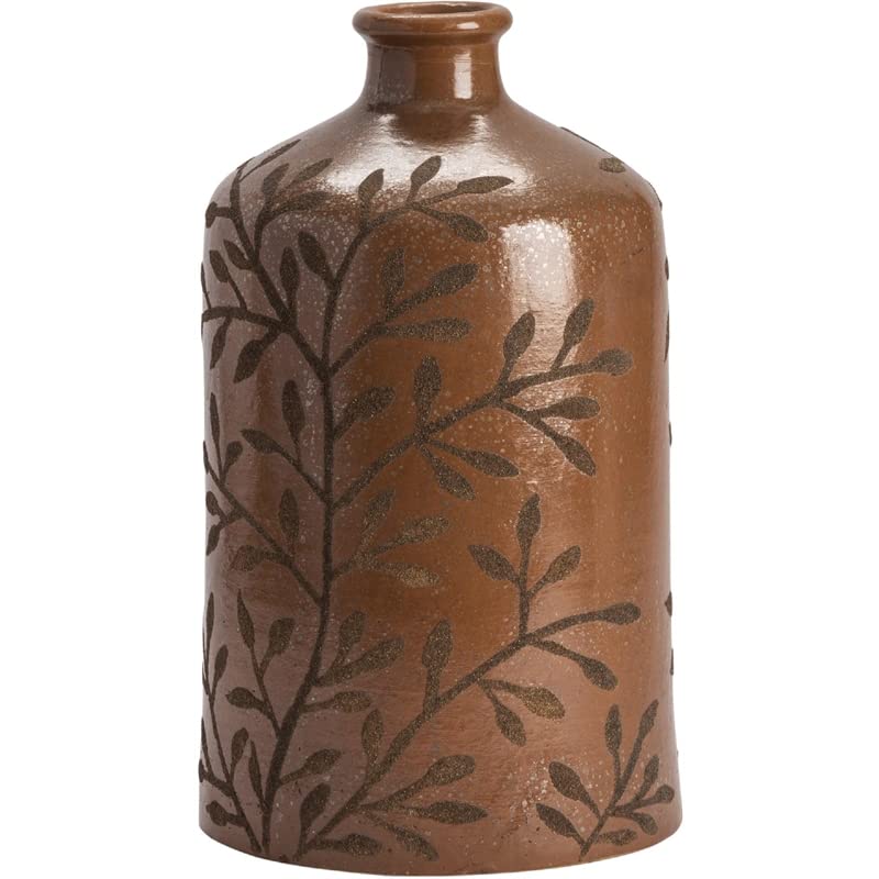 Crestview Collection Austin Large Hand Painted Bottle Ceramic Brown