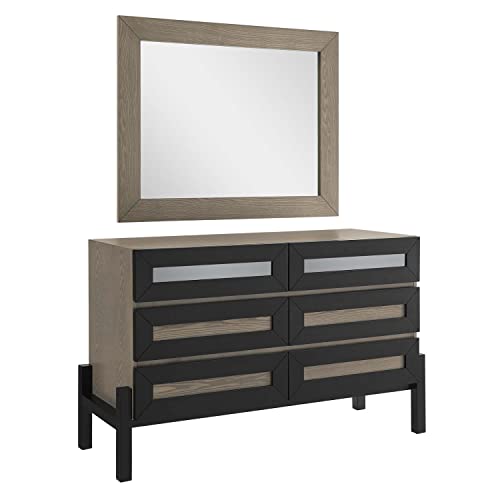 Modway Merritt Dresser and Mirror with Oak Finish MOD-6951-OAK