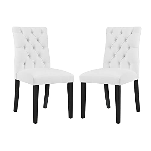 Modway Duchess Modern Elegant Button-Tufted Upholstered Vinyl Parsons Dining Side Chair