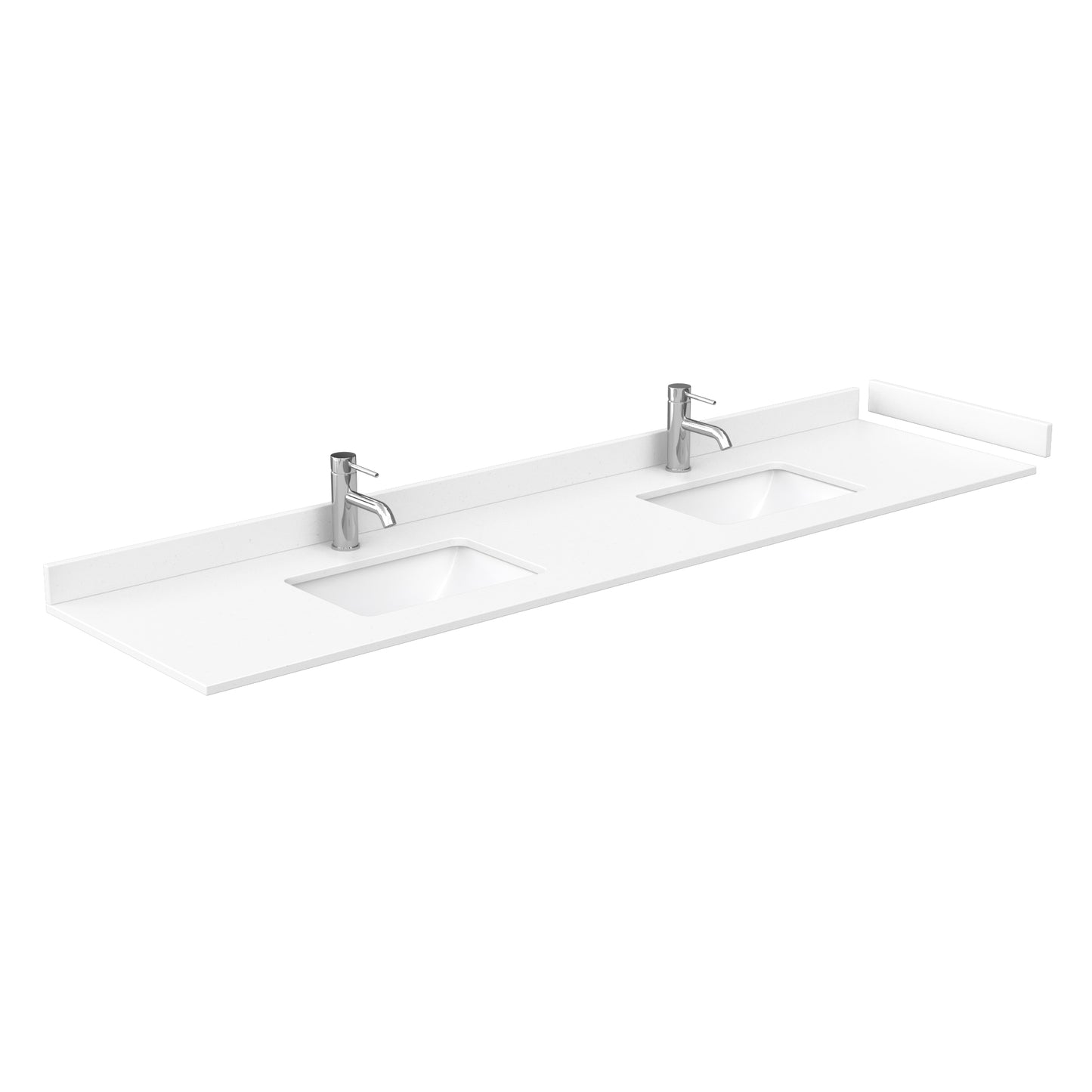 Beckett 84 Inch Double Bathroom Vanity in White, White Cultured Marble Countertop, Undermount Square Sinks, No Mirror