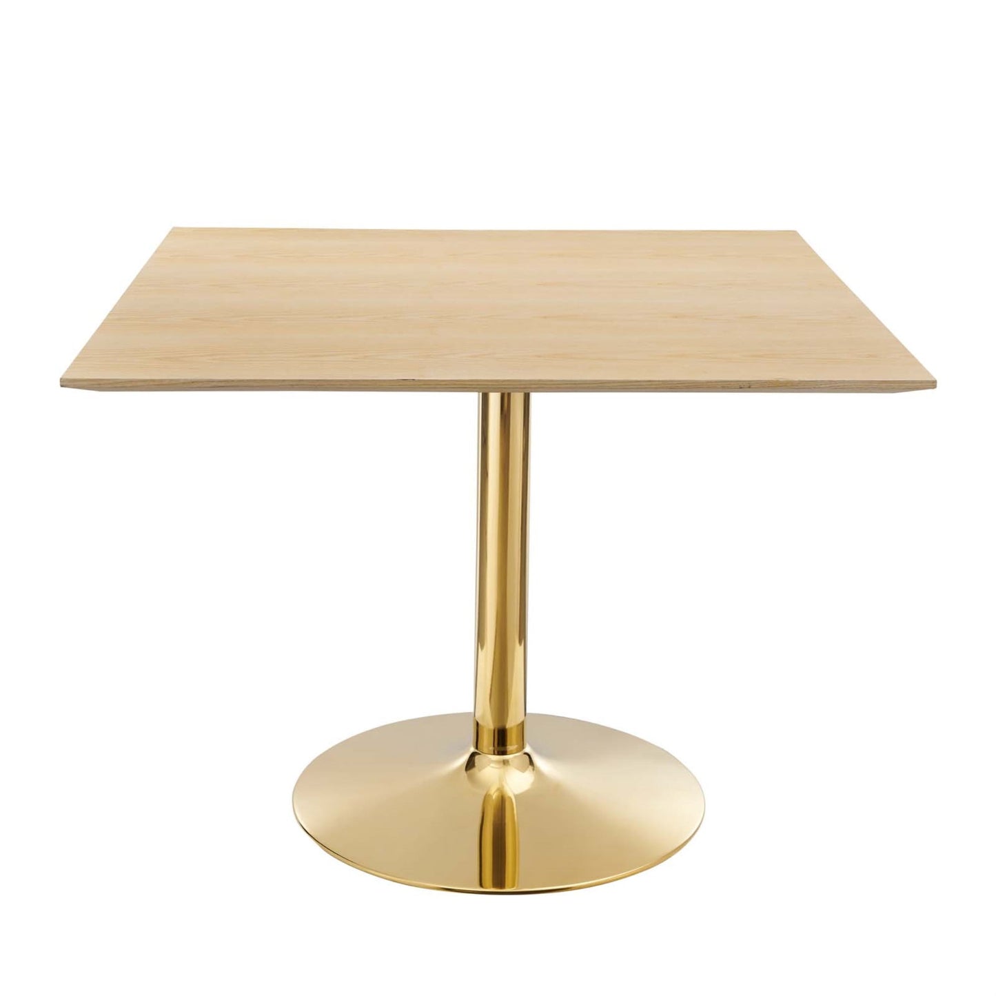 Modway Verne 40" Square Dining Table in Gold Natural