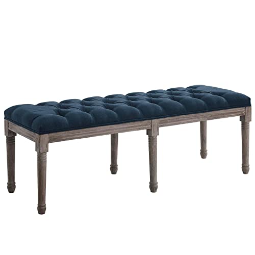 Modway Province Vintage French Upholstered Fabric Modern Farmhouse X-Brace Accent Entryway Bench