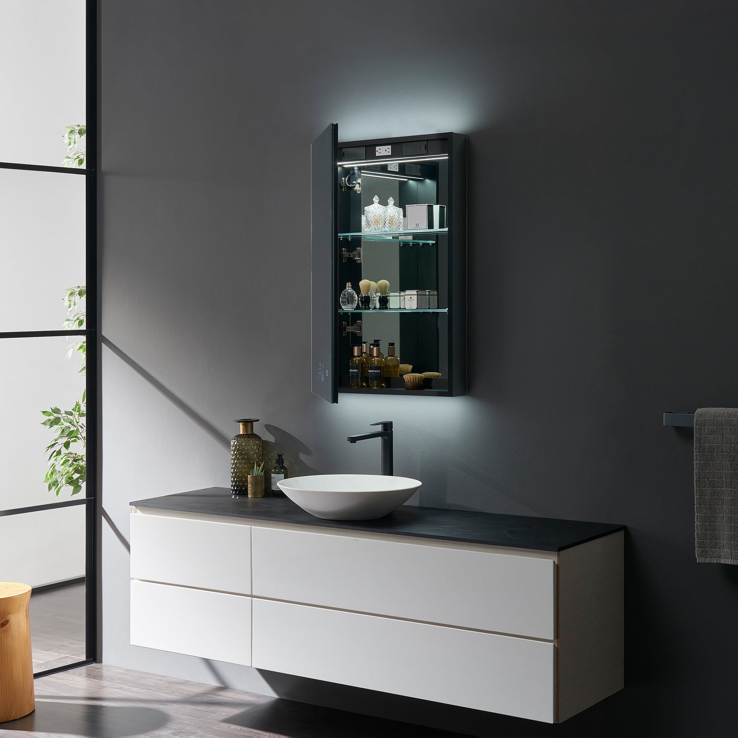 Savera 24" Widex36" Tall LED Medicine Cabinet w/ Defogger