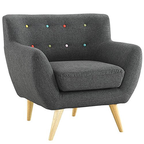 Modway Remark Mid-Century Modern Armchair with Upholstered Fabric