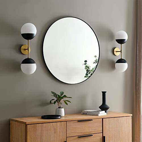 Modway Stellar 2-Light Wall Sconce in Opal Satin Brass Brown