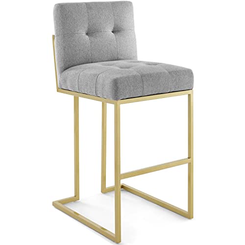 Modway Privy Stainless Steel Upholstered Fabric Bar Stool