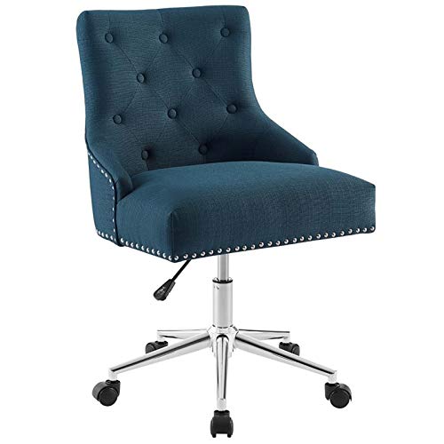 Modway Regent Tufted Button Faux Leather Swivel Office Chair with Trim