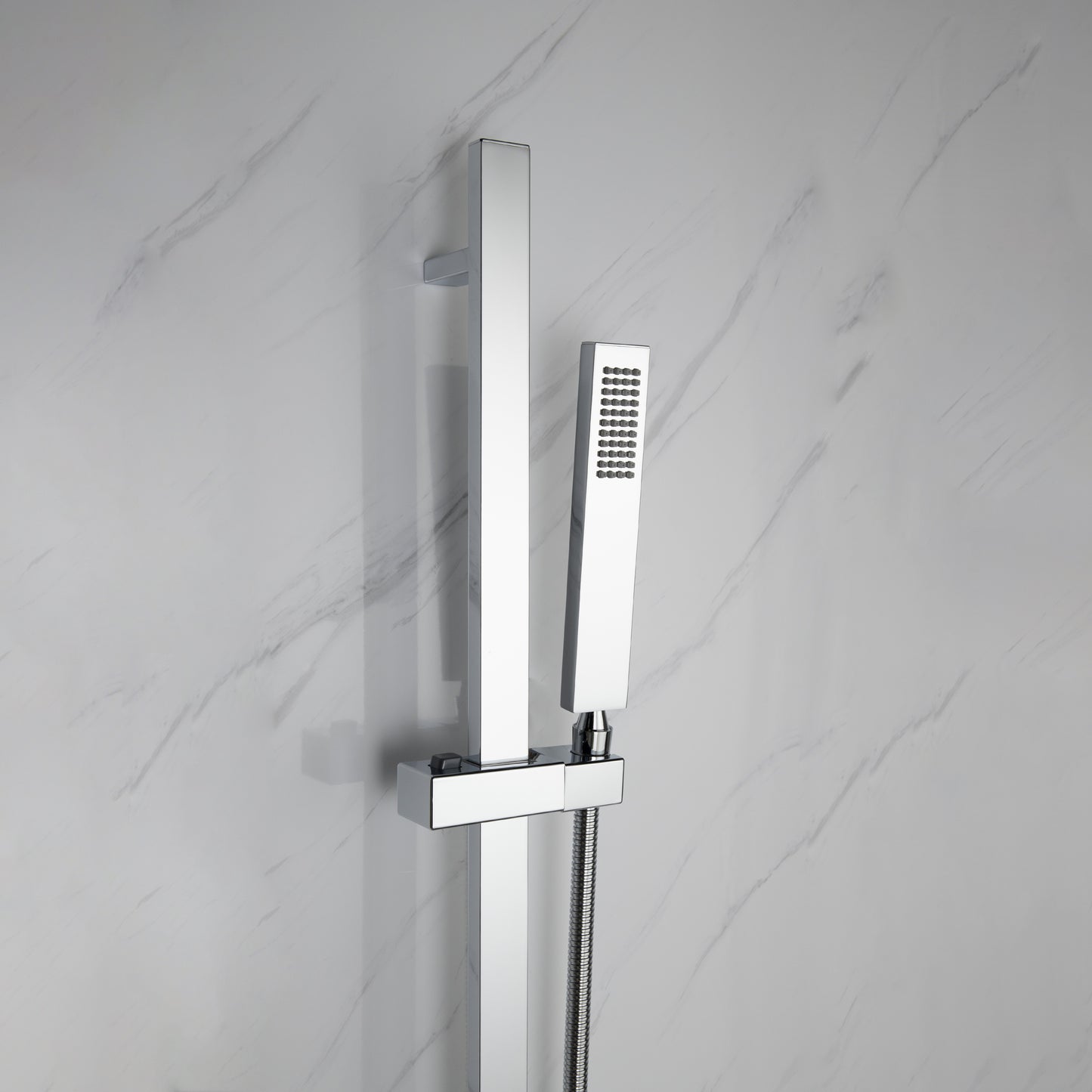 Cero Set, 8" Square Rain Shower and Handheld, Chrome
