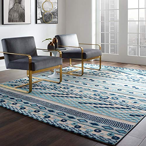 Modway Reflect Vintage Abstract Geometric Lattice Indoor and Outdoor Area Rug ft x 8