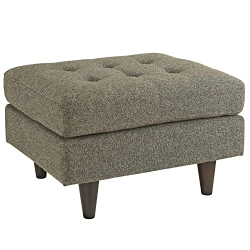 Modway Empress Mid-Century Modern Upholstered Fabric Ottoman In Wheatgrass