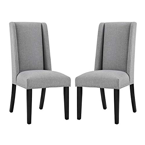 Modway Baron Modern Tall Back Wood Upholstered Fabric Parsons Kitchen and Dining Room Chair