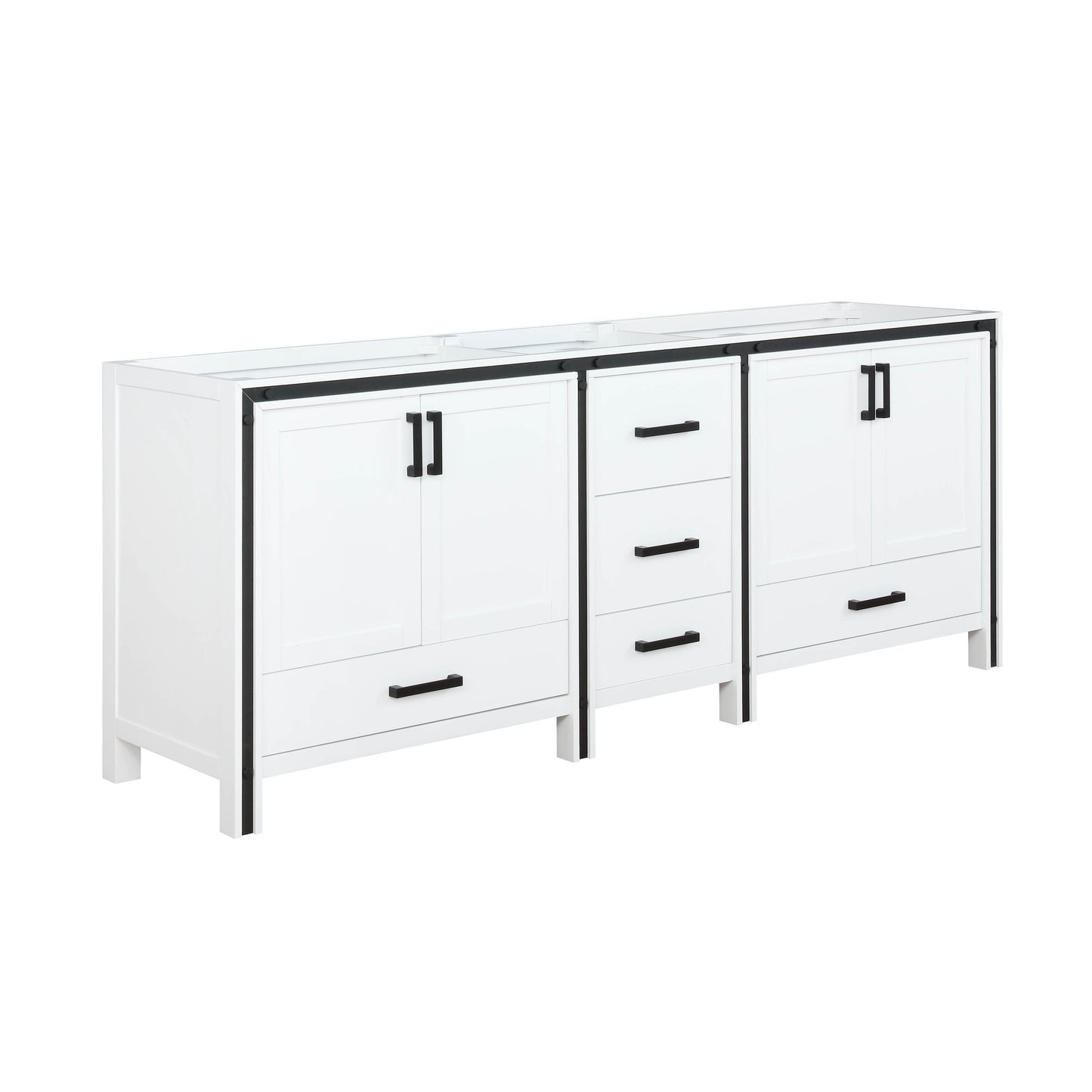 Ziva 80" White Vanity Cabinet Only