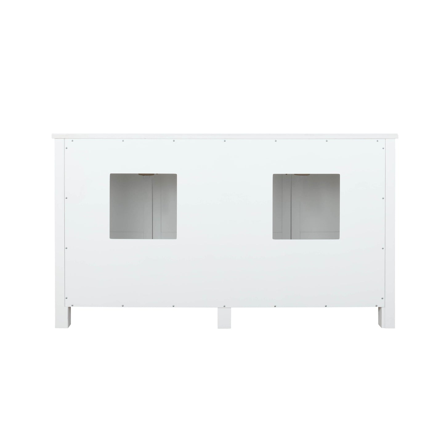 Ziva 60" White Double Vanity, Cultured Marble Top, White Square Sink and 22" Mirrors w/ Faucet