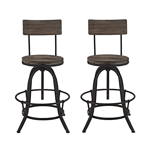 Modway Procure Wood Bar Stool in Black