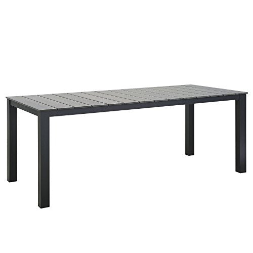 Modway EEI-1509-BRN-GRY Maine Outdoor Patio Dining Brown Gray, 80" Table