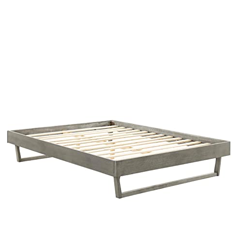 Modway Billie Wood Queen Platform Bed Frame in Gray