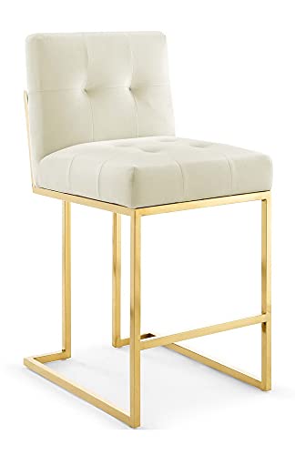 Modway Privy Stainless Steel Performance Velvet Bar Stool