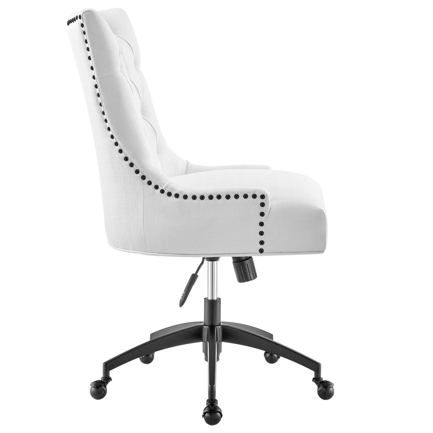 Modway Regent Tufted Fabric Swivel Office Chair in Black White