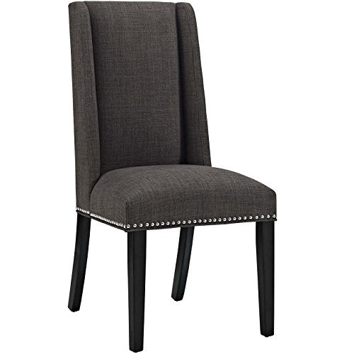 Modway Baron Modern Tall Back Wood Upholstered Fabric Parsons Kitchen and Dining Room Chair