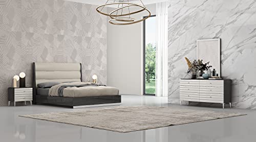Whiteline Modern Living Pino Rectangular Mirror in High Gloss Light Grey