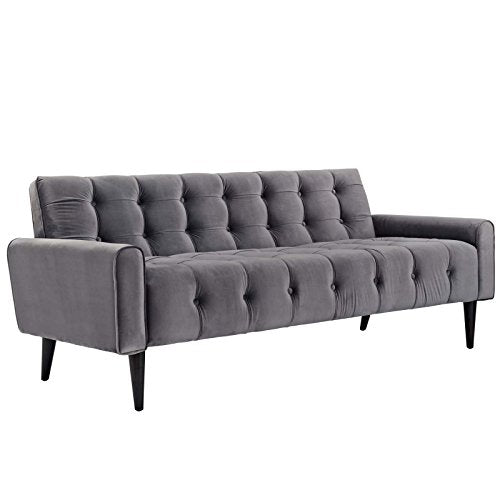 Modway Delve Luxury Button Tufted Upholstered Velvet Sofa In Green