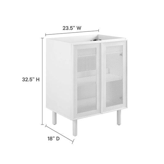 Modway Calla 24" Perforated Metal Bathroom Vanity Cabinet (Sink Basin Not Included) in White