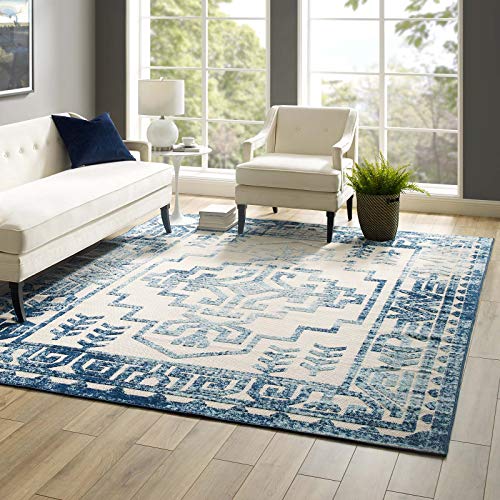 Modway Reflect Distressed Geometric Southwestern Aztec Indoor and Outdoor Area Rug ft x 8