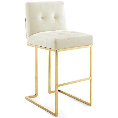 Modway Privy Stainless Steel Performance Velvet Bar Stool