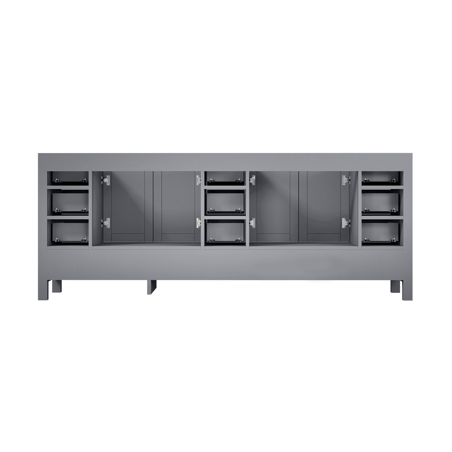 Jacques 84" Distressed Grey Double Vanity, no Top and 34" Mirrors