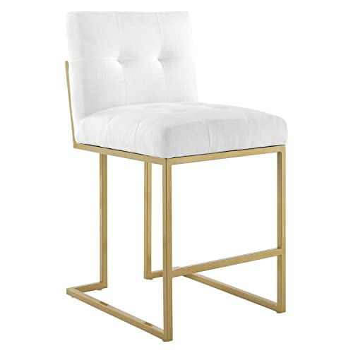 Modway Privy Stainless Steel Upholstered Fabric Bar Stool
