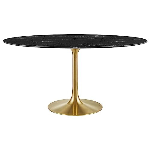 Modway Lippa Dining Table, 60", Gold Black