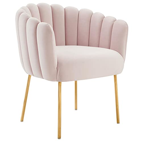 Modway Sanna Channel Tufted Performance Velvet Armchair with Pink EEI-5024-PNK