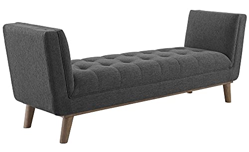 Modway Tufted Button Upholstered Fabric Accent Bench