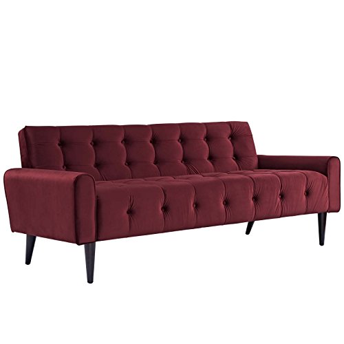 Modway Delve Luxury Button Tufted Upholstered Velvet Sofa In Green