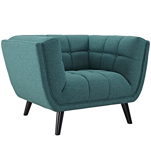 Modway Bestow Mid-Century Modern Upholstered Fabric Button-Tufted Armchair