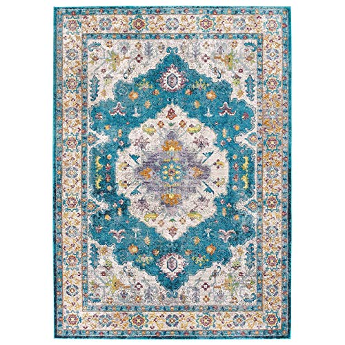 Modway Kaede Distressed Vintage Floral Moroccan Trellis Area Rug