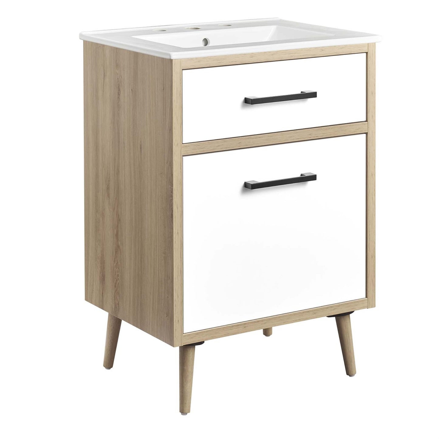 Modway Maverick 24" Bathroom Vanity in White Oak