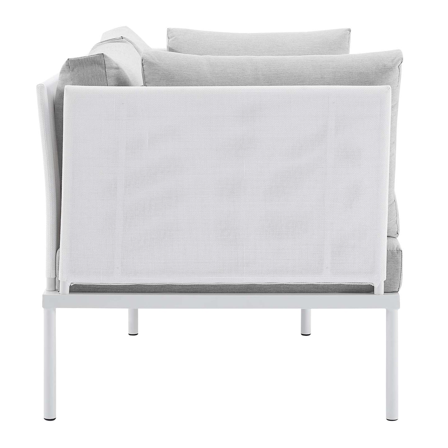 Modway EEI-4963-WHI-GRY Harmony Sunbrella White Gray Outdoor Patio Aluminum Loveseat