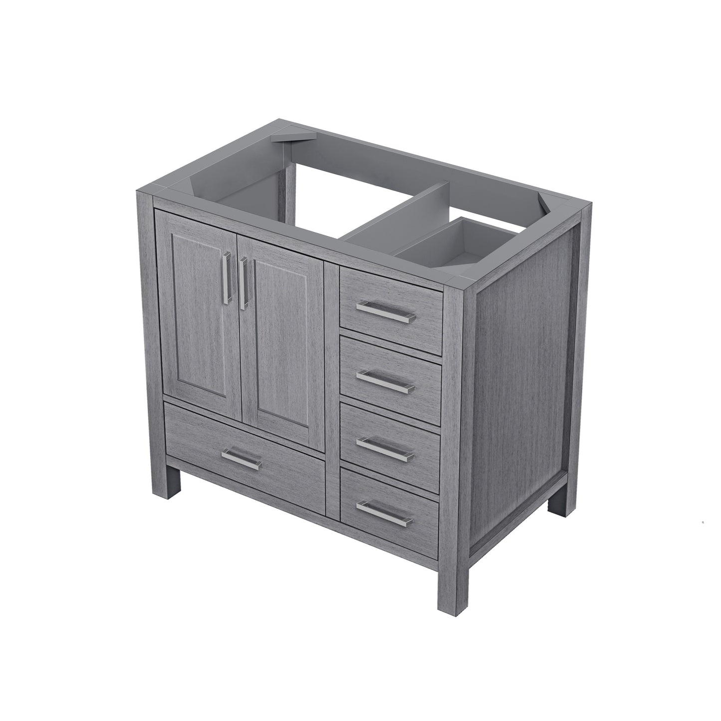 Jacques 36" Distressed Grey Vanity Cabinet Only - Left Version
